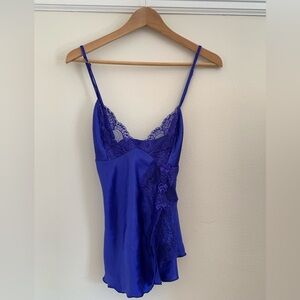 Shirley of Hollywood Royal Blue Cami set Satin and Lace